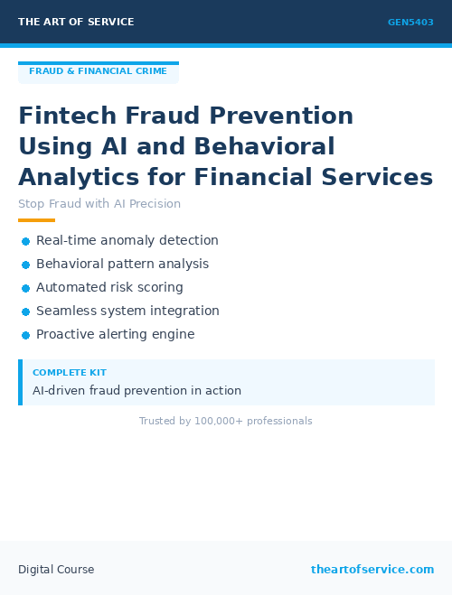 GEN5403 Fintech Fraud Prevention Using AI and Behavioral Analytics for Financial Services