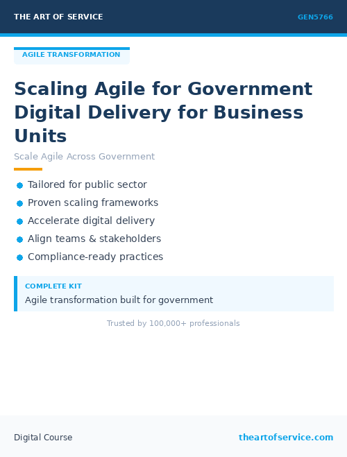 GEN5766 Scaling Agile for Government Digital Delivery for Business Units