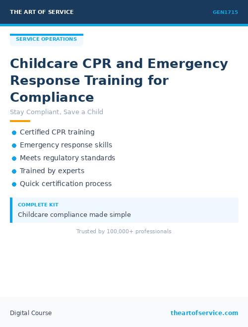 GEN1715 Childcare CPR and Emergency Response Training for Compliance