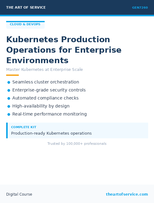 GEN7260 Kubernetes Production Operations for Enterprise Environments