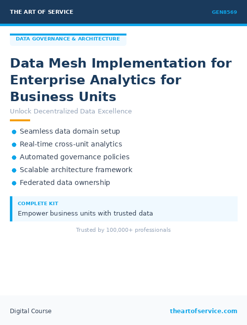 GEN8569 Data Mesh Implementation for Enterprise Analytics for Business Units