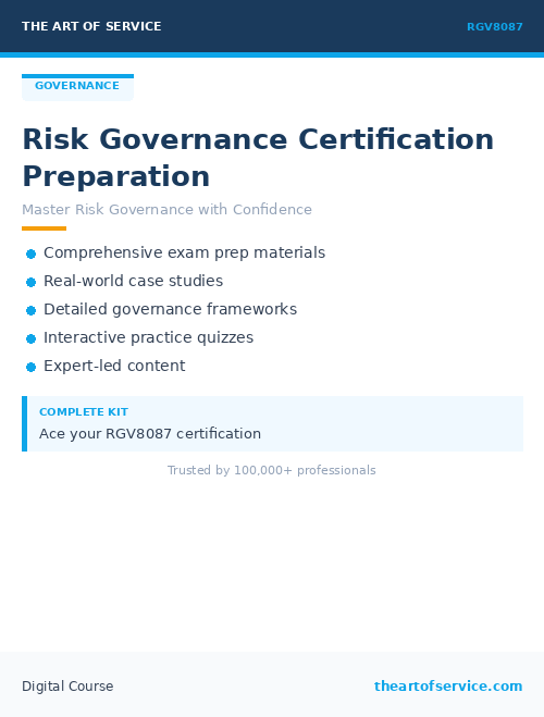 RGV8087 Risk Governance Certification Preparation