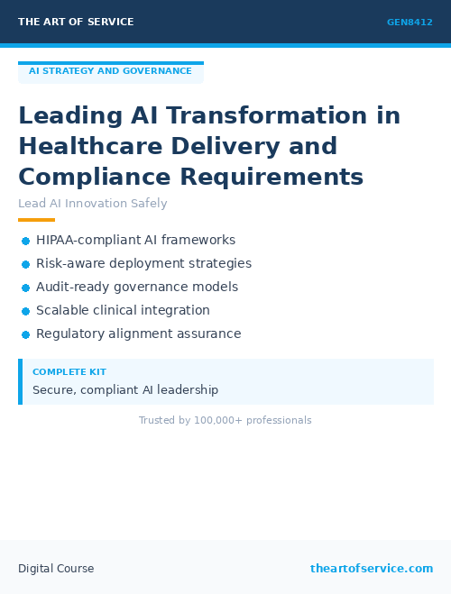 GEN8412 Leading AI Transformation in Healthcare Delivery and Compliance Requirements
