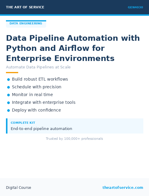 GEN4030 Data Pipeline Automation with Python and Airflow for Enterprise Environments