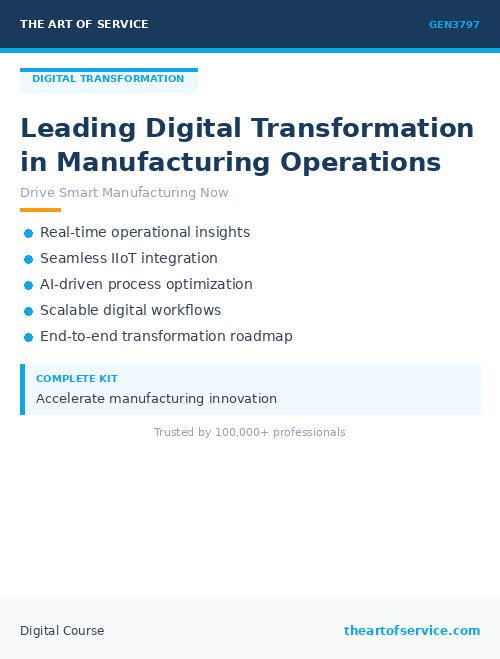 GEN3797 Leading Digital Transformation in Manufacturing Operations