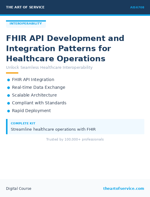 AIS6708 FHIR API Development and Integration Patterns for Healthcare Operations
