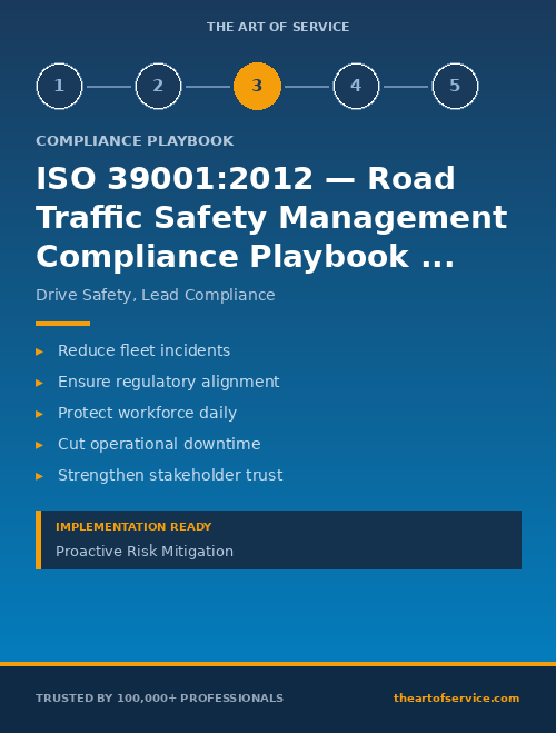 ISO 39001:2012 — Road Traffic Safety Management Compliance Playbook for Energy & Utilities - Board Directors & Executives Edition