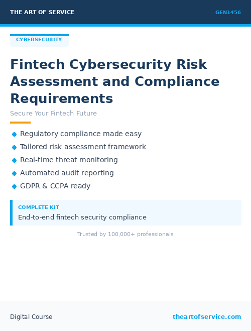 GEN1456 Fintech Cybersecurity Risk Assessment and Compliance Requirements