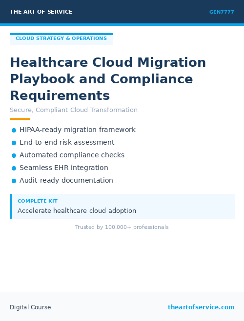 GEN7777 Healthcare Cloud Migration Playbook and Compliance Requirements