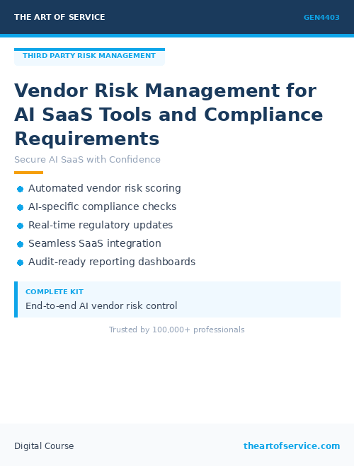 GEN4403 Vendor Risk Management for AI SaaS Tools and Compliance Requirements