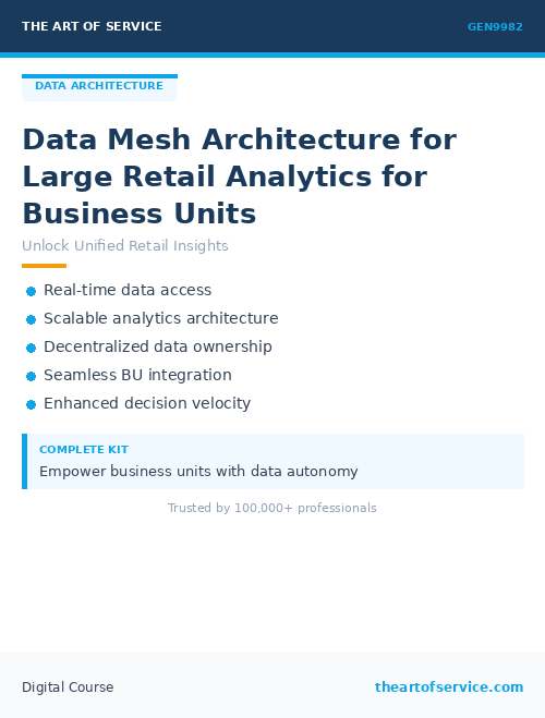 GEN9982 Data Mesh Architecture for Large Retail Analytics for Business Units