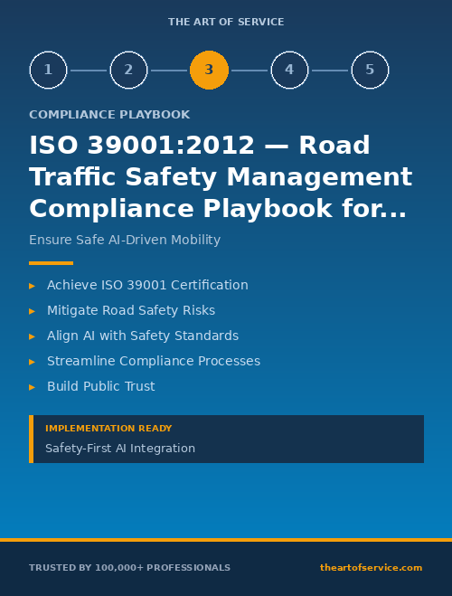 ISO 39001:2012 — Road Traffic Safety Management Compliance Playbook for AI & Machine Learning Companies