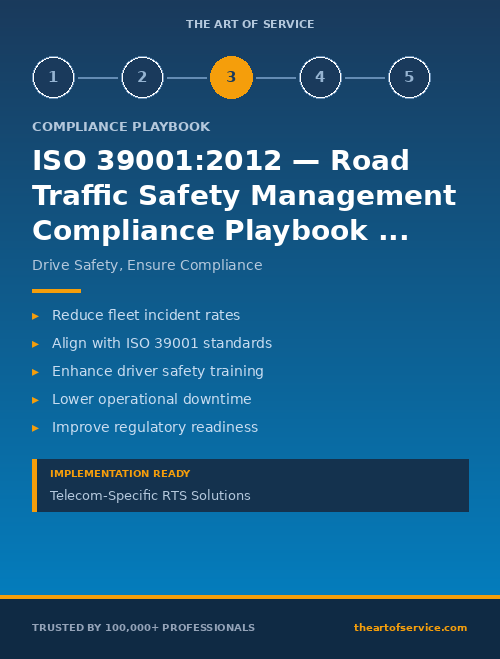 ISO 39001:2012 — Road Traffic Safety Management Compliance Playbook for Telecommunications