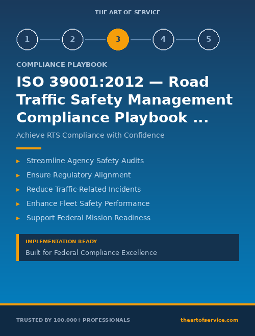 ISO 39001:2012 — Road Traffic Safety Management Compliance Playbook for Federal Government Agencies