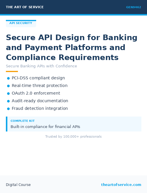 GEN9462 Secure API Design for Banking and Payment Platforms and Compliance Requirements