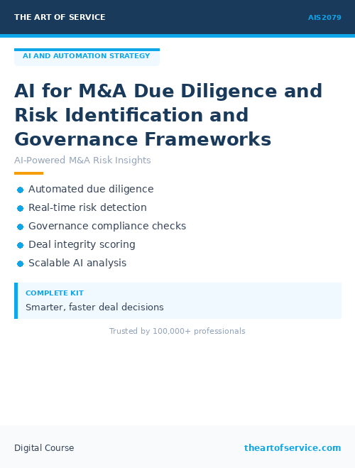 AIS2079 AI for M&A Due Diligence and Risk Identification and Governance Frameworks