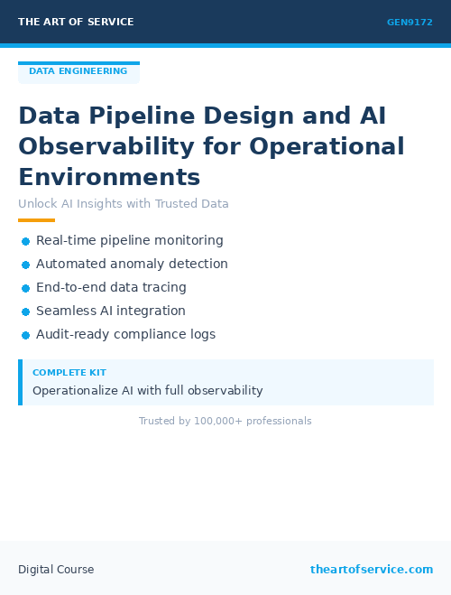 GEN9172 Data Pipeline Design and AI Observability for Operational Environments
