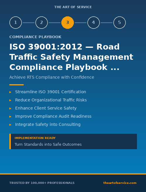 ISO 39001:2012 — Road Traffic Safety Management Compliance Playbook for Professional Services & Consulting