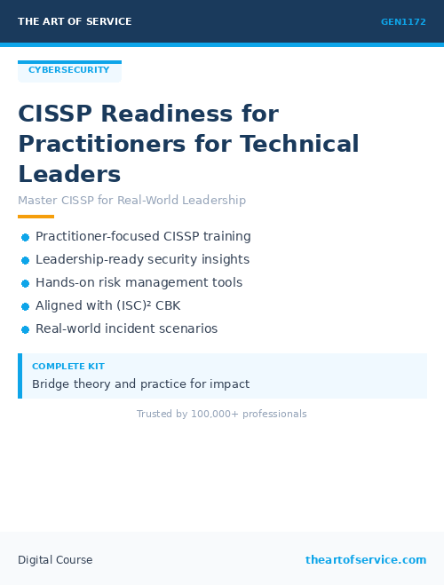GEN1172 CISSP Readiness for Practitioners for Technical Leaders