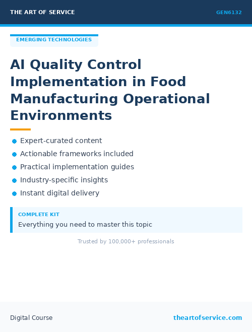 GEN6132 AI Quality Control Implementation in Food Manufacturing Operational Environments