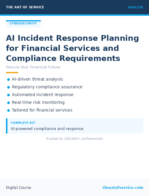 GEN1250 AI Incident Response Planning for Financial Services and Compliance Requirements