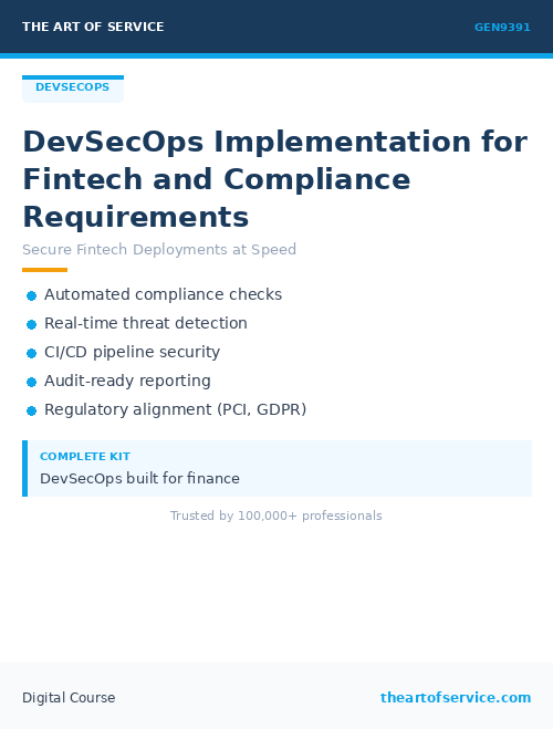GEN9391 DevSecOps Implementation for Fintech and Compliance Requirements