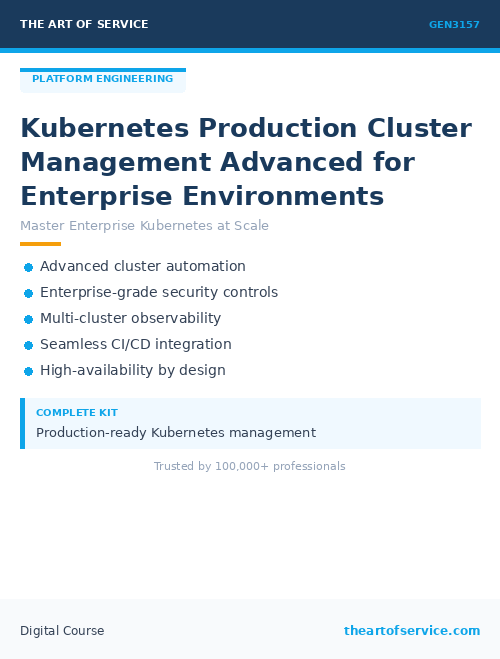 GEN3157 Kubernetes Production Cluster Management Advanced for Enterprise Environments