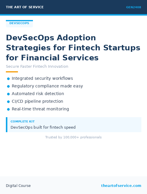 GEN2408 DevSecOps Adoption Strategies for Fintech Startups for Financial Services