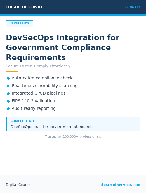 GEN6317 DevSecOps Integration for Government Compliance Requirements