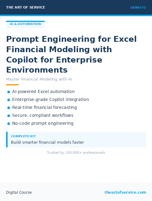 GEN6372 Prompt Engineering for Excel Financial Modeling with Copilot for Enterprise Environments