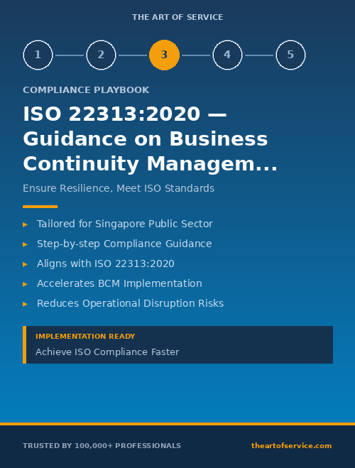 ISO 22313:2020 — Guidance on Business Continuity Management Systems Compliance Playbook for Government & Public Sector in Singapore