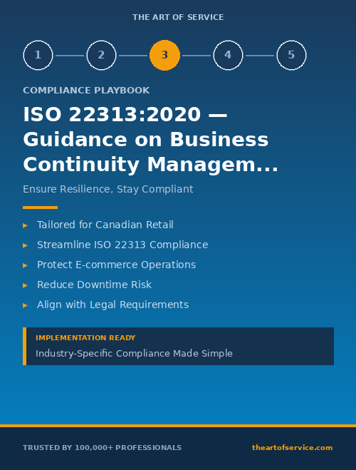 ISO 22313:2020 — Guidance on Business Continuity Management Systems Compliance Playbook for Retail & E-commerce in Canada