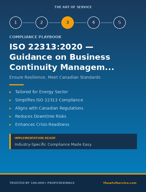 ISO 22313:2020 — Guidance on Business Continuity Management Systems Compliance Playbook for Energy & Utilities in Canada
