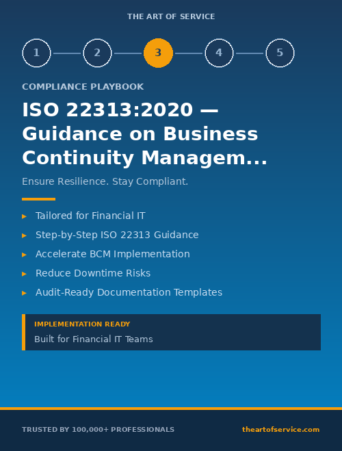 ISO 22313:2020 — Guidance on Business Continuity Management Systems Compliance Playbook for Financial Services - IT & Technical Teams Edition
