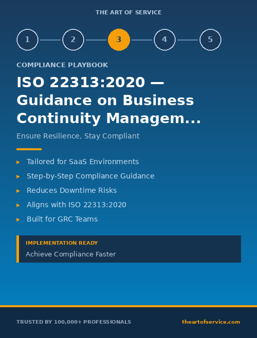 ISO 22313:2020 — Guidance on Business Continuity Management Systems Compliance Playbook for Technology & SaaS - Compliance Officers & GRC Managers Edition