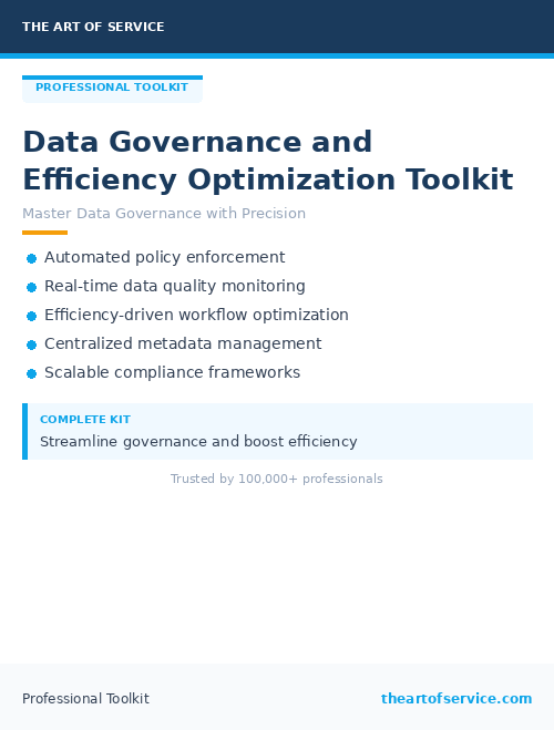 Data Governance and Efficiency Optimization Toolkit
