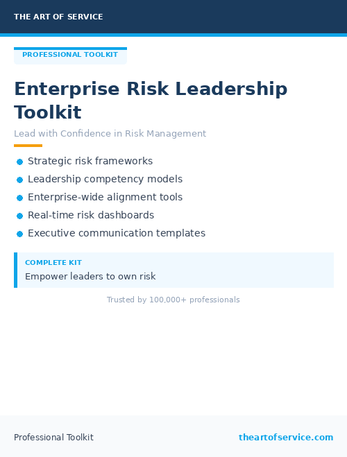 Enterprise Risk Leadership Toolkit