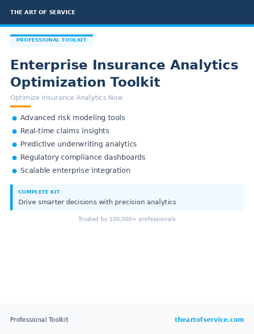 Enterprise Insurance Analytics Optimization Toolkit