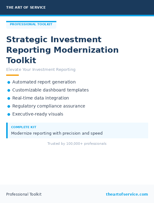 Strategic Investment Reporting Modernization Toolkit