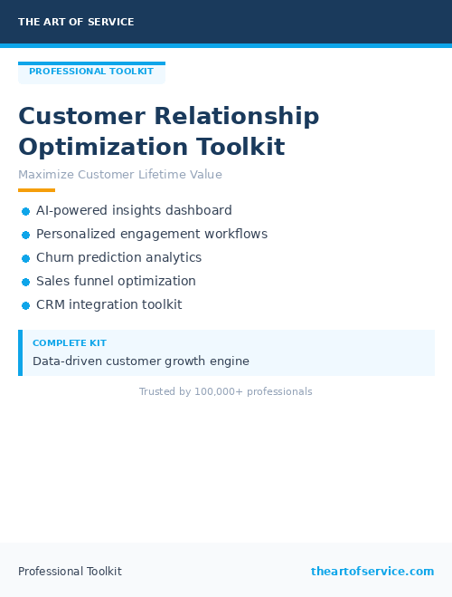 Customer Relationship Optimization Toolkit