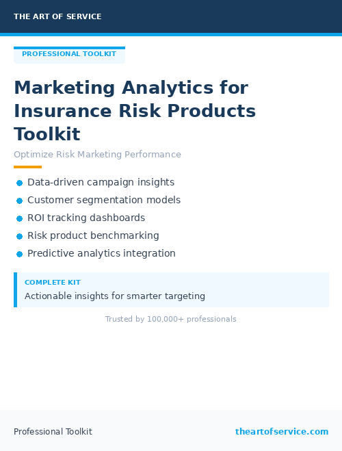 Marketing Analytics for Insurance Risk Products Toolkit