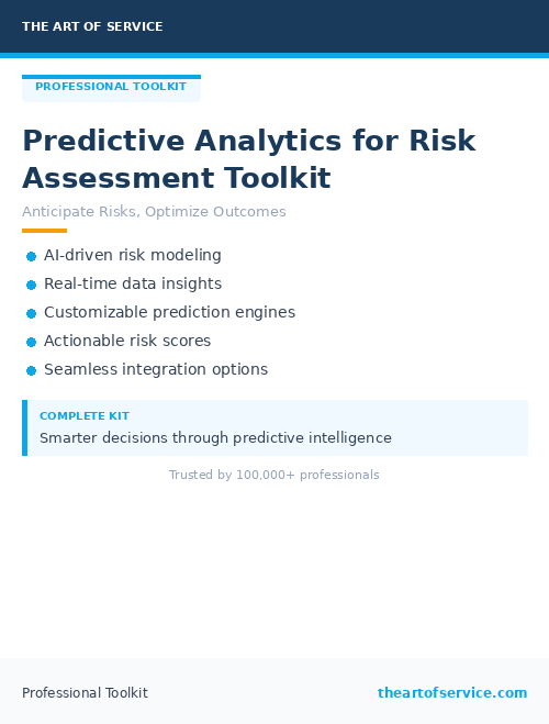 Predictive Analytics for Risk Assessment Toolkit