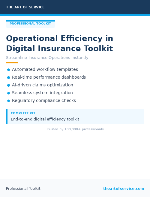 Operational Efficiency in Digital Insurance Toolkit