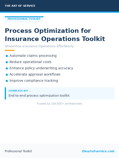 Process Optimization for Insurance Operations Toolkit