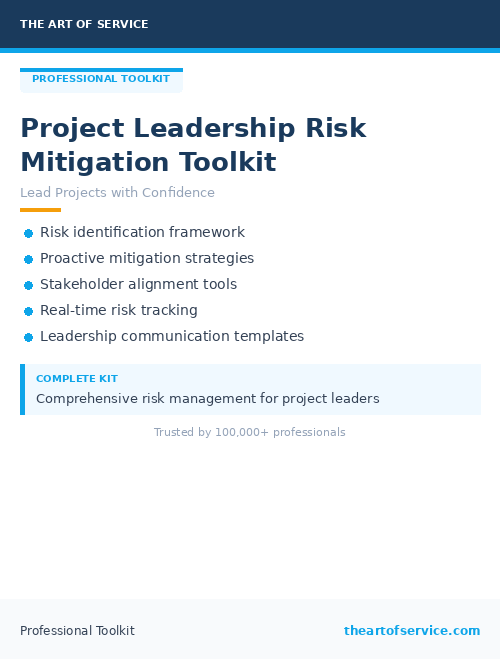 Project Leadership Risk Mitigation Toolkit