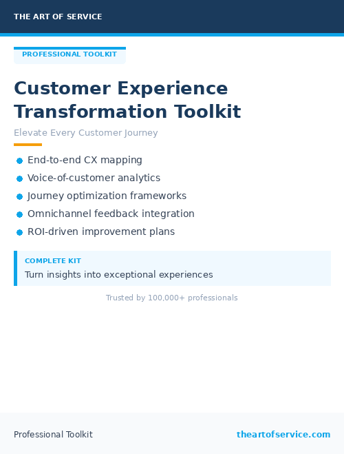 Customer Experience Transformation Toolkit