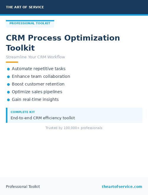 CRM Process Optimization Toolkit