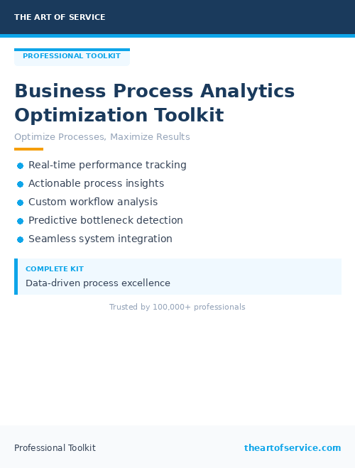 Business Process Analytics Optimization Toolkit