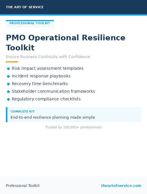 PMO Operational Resilience Toolkit
