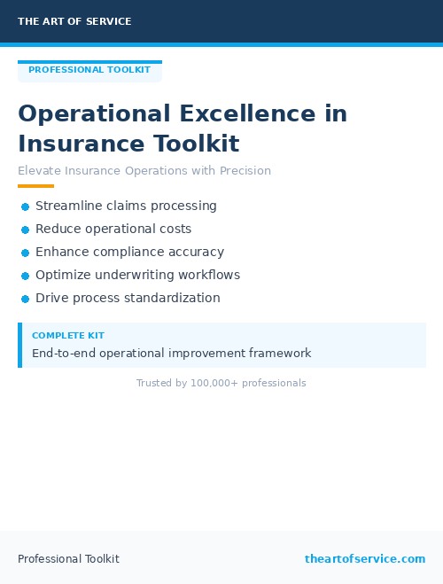 Operational Excellence in Insurance Toolkit